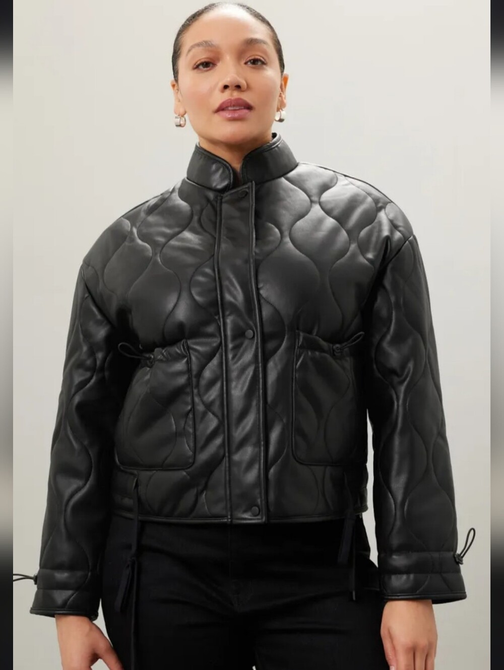 Slate & Willow Faux Leather Quilted Jacket XXL